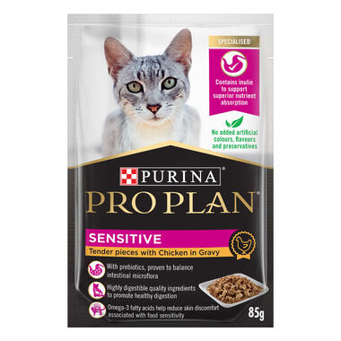 PRO PLAN Sensitive Tender Pieces with Chicken in Gravy Wet Cat Food